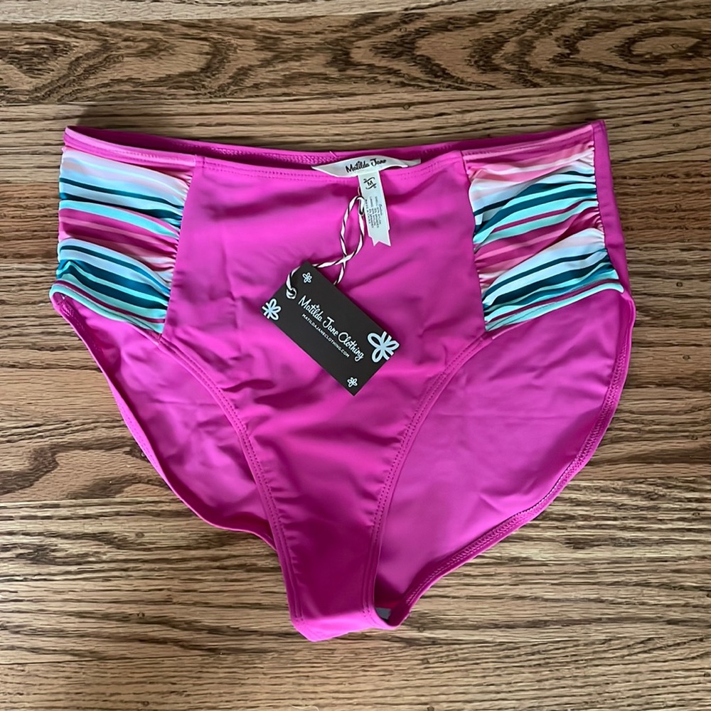 NWT Matilda Jane M Sunset Swim Striped Ruched Bottoms